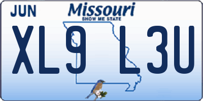 MO license plate XL9L3U