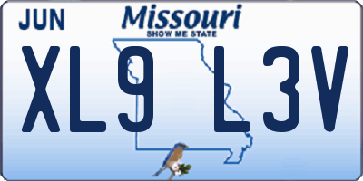 MO license plate XL9L3V