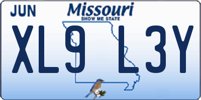 MO license plate XL9L3Y