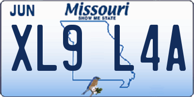 MO license plate XL9L4A