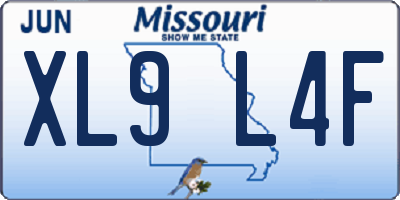 MO license plate XL9L4F