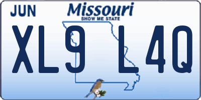 MO license plate XL9L4Q