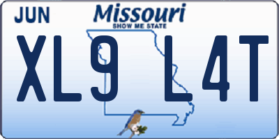 MO license plate XL9L4T