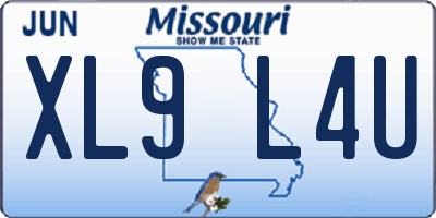 MO license plate XL9L4U