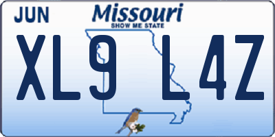 MO license plate XL9L4Z
