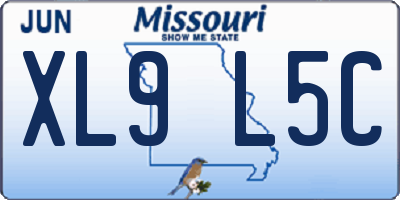MO license plate XL9L5C