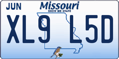 MO license plate XL9L5D