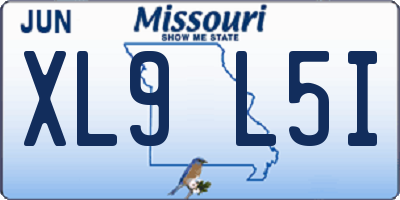 MO license plate XL9L5I