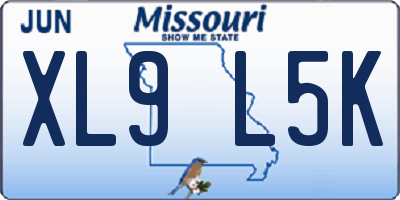 MO license plate XL9L5K