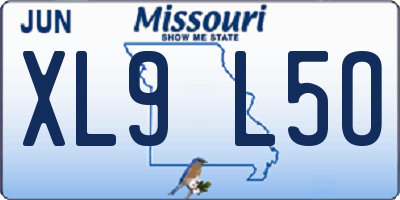 MO license plate XL9L5O