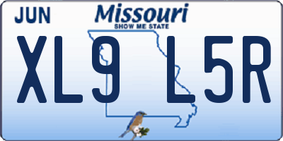 MO license plate XL9L5R
