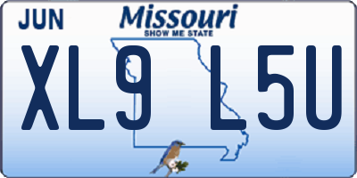 MO license plate XL9L5U