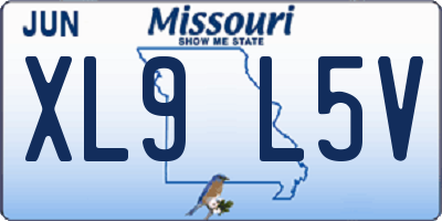 MO license plate XL9L5V