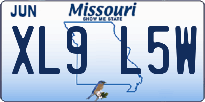 MO license plate XL9L5W