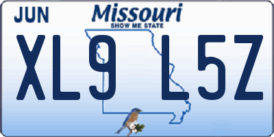 MO license plate XL9L5Z