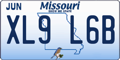 MO license plate XL9L6B