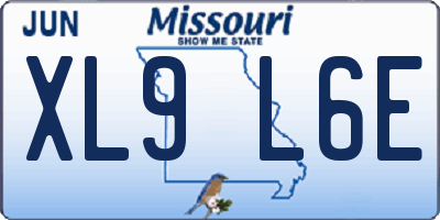 MO license plate XL9L6E