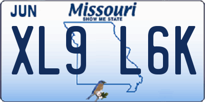 MO license plate XL9L6K