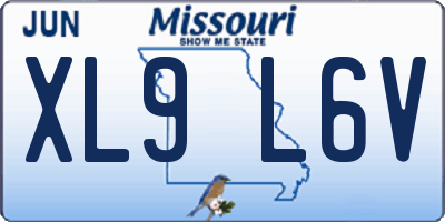MO license plate XL9L6V