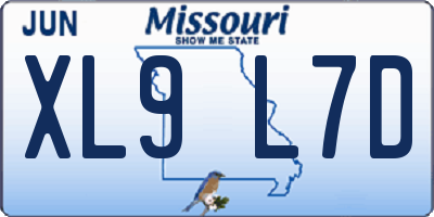 MO license plate XL9L7D