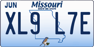 MO license plate XL9L7E
