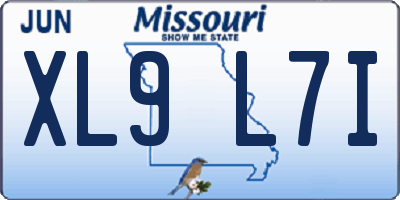 MO license plate XL9L7I