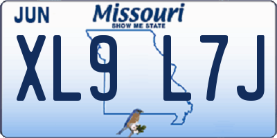 MO license plate XL9L7J