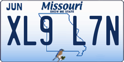 MO license plate XL9L7N