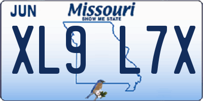 MO license plate XL9L7X