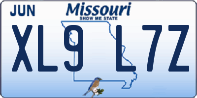 MO license plate XL9L7Z