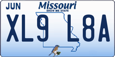 MO license plate XL9L8A