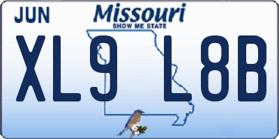 MO license plate XL9L8B