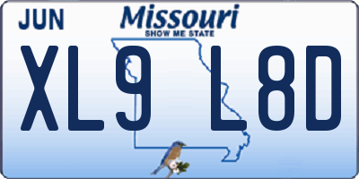 MO license plate XL9L8D