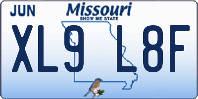 MO license plate XL9L8F