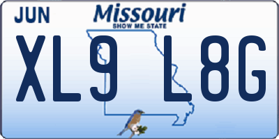 MO license plate XL9L8G