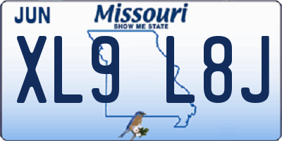 MO license plate XL9L8J
