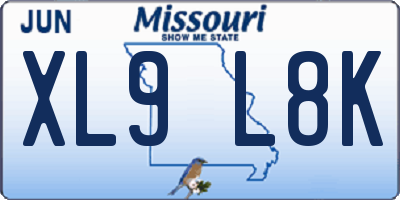 MO license plate XL9L8K
