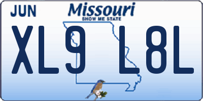 MO license plate XL9L8L