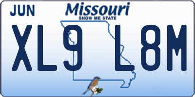 MO license plate XL9L8M