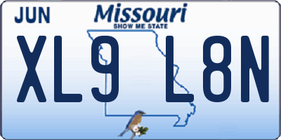 MO license plate XL9L8N