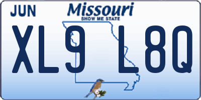 MO license plate XL9L8Q