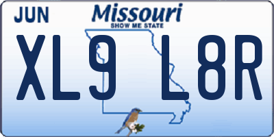 MO license plate XL9L8R