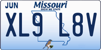 MO license plate XL9L8V