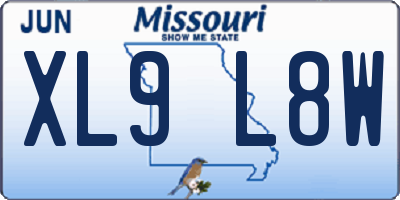MO license plate XL9L8W