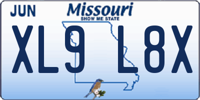 MO license plate XL9L8X