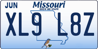 MO license plate XL9L8Z