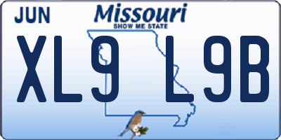 MO license plate XL9L9B