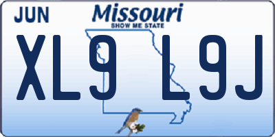 MO license plate XL9L9J