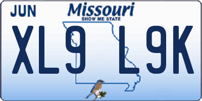 MO license plate XL9L9K