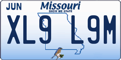 MO license plate XL9L9M